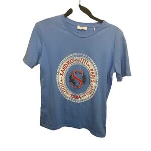 Sandro Blue Emblem T-Shirt